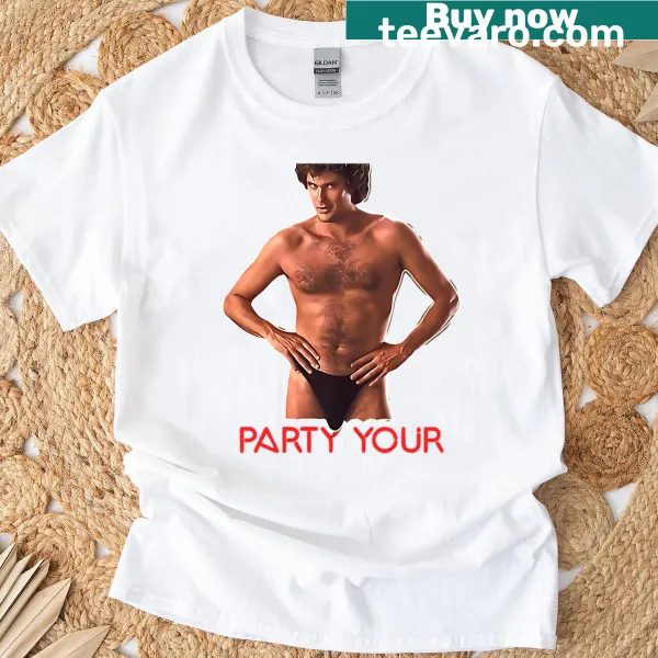Playful illustration with the phrase 'Party Your Hasselhoff'