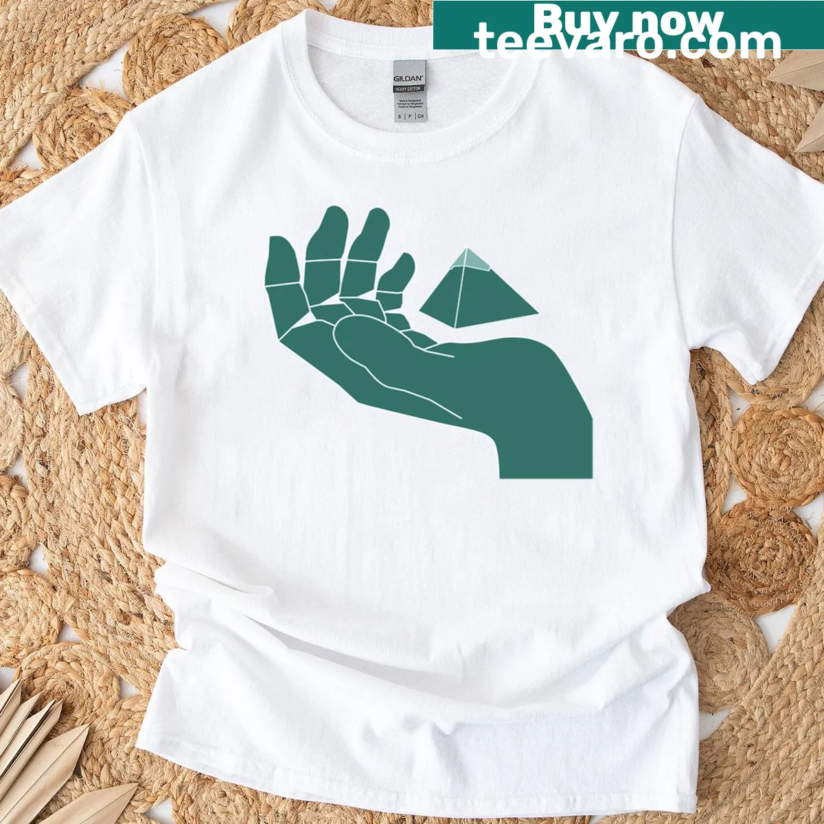 Minimalist Pcodec logo design on a clean T-shirt — on a men's t-shirt