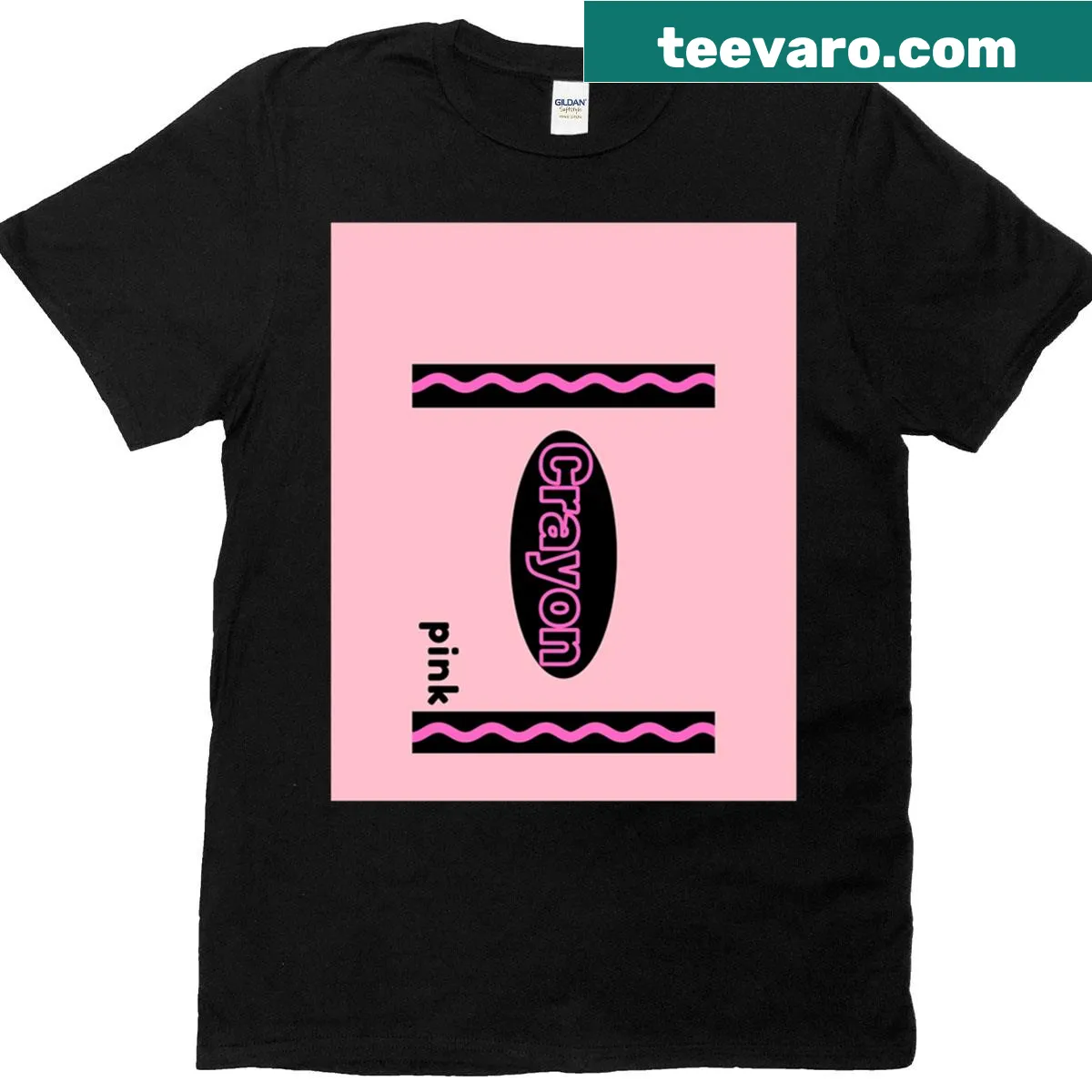 Cute Pink Crayon Box T-shirt for Halloween couples costume — on a men's t-shirt
