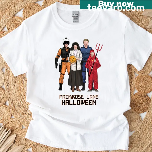 Halloween-themed t-shirt featuring whimsical graphics
