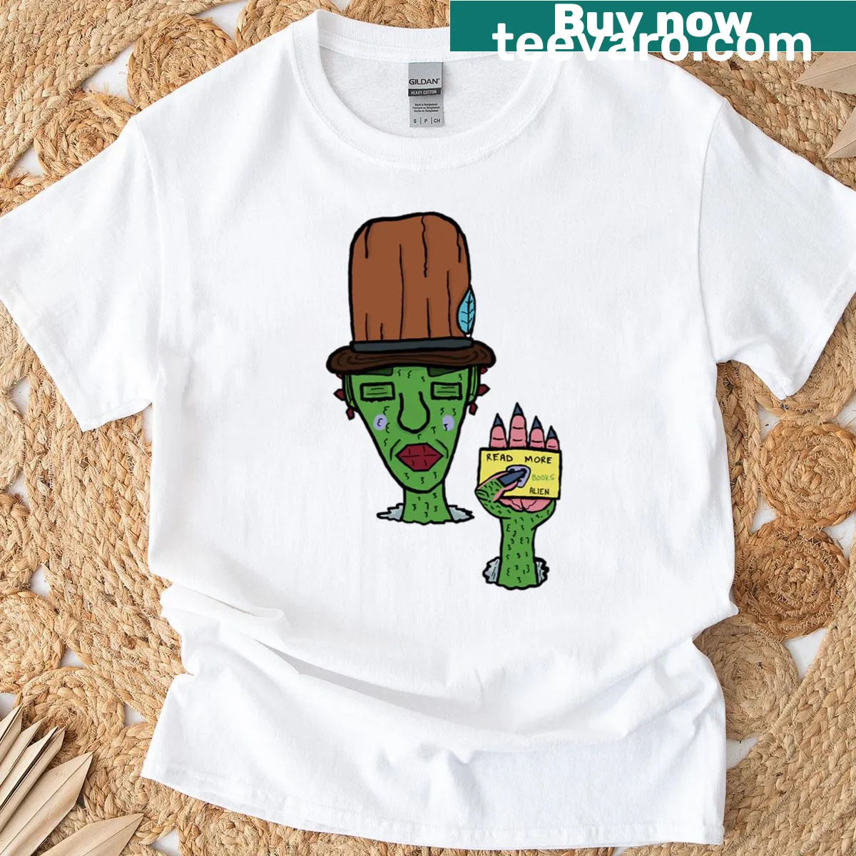Inspirational t-shirt encouraging reading with a charming phrase — on a men's t-shirt