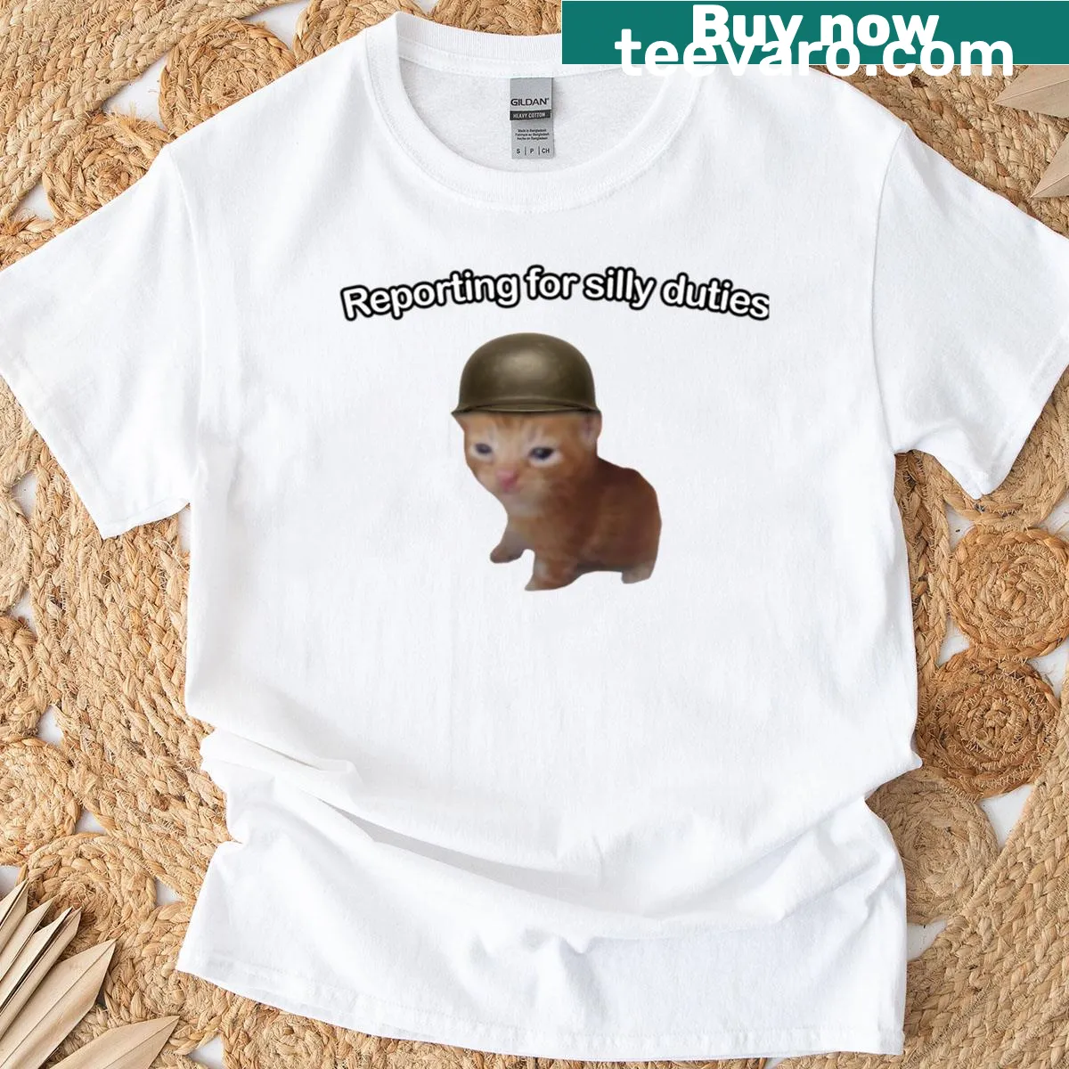 Funny cat t-shirt with playful text about cat duties — on a men's t-shirt