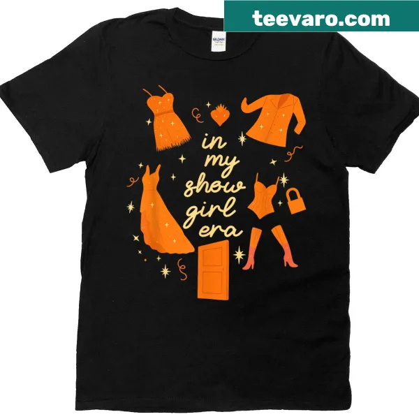 Retro t-shirt with 'In My Showgirl Era' text in a vintage style