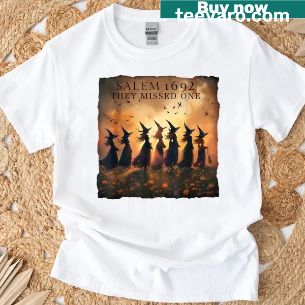 Halloween-themed T-shirt with witch and tarot card illustration