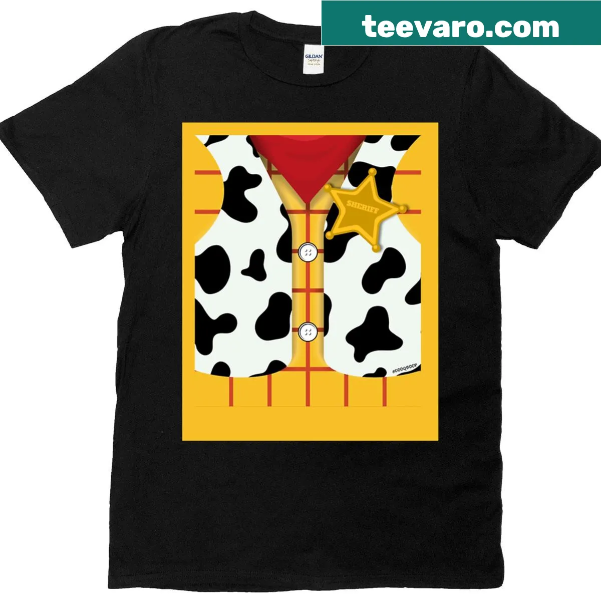 Cartoon sheriff cowboy graphic t-shirt for kids — on a men's t-shirt