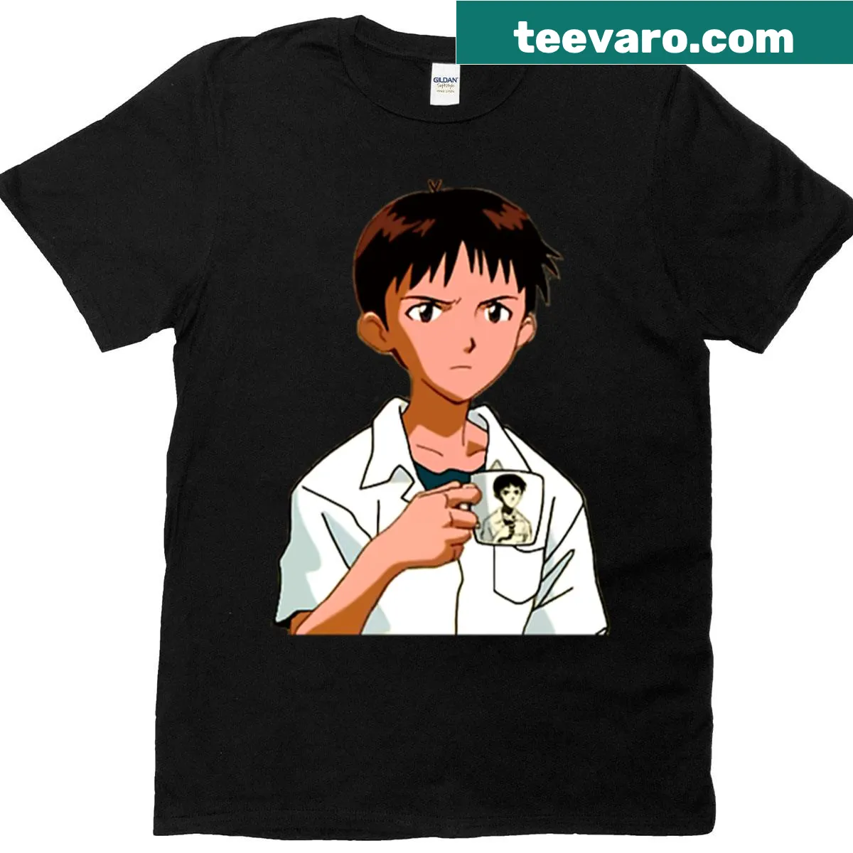 Shinji Ikari graphic on a t-shirt — on a men's t-shirt
