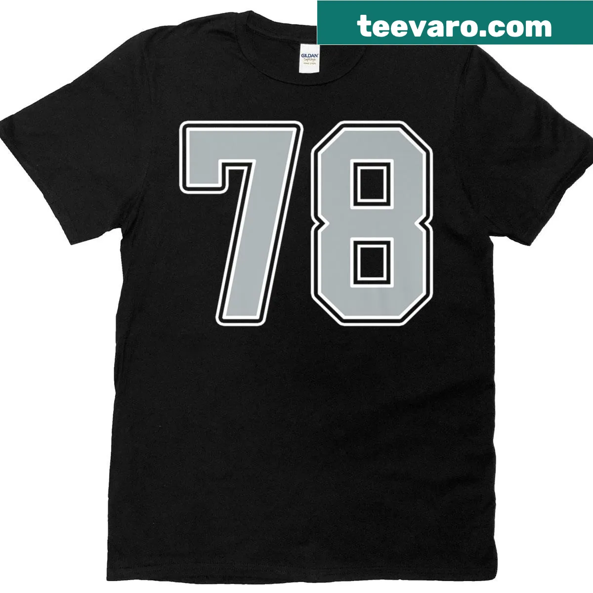 Athletic jersey style T-shirt with number 78 and player uniform design — on a men's t-shirt
