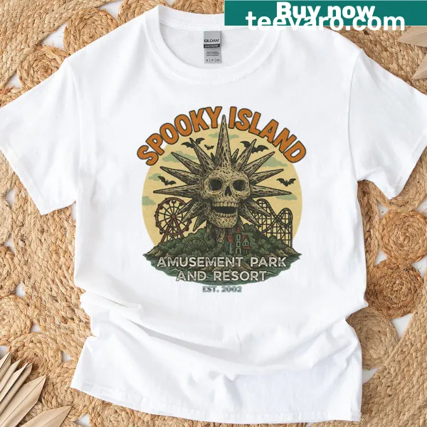 Retro oversized t-shirt featuring a disco skull design for Halloween
