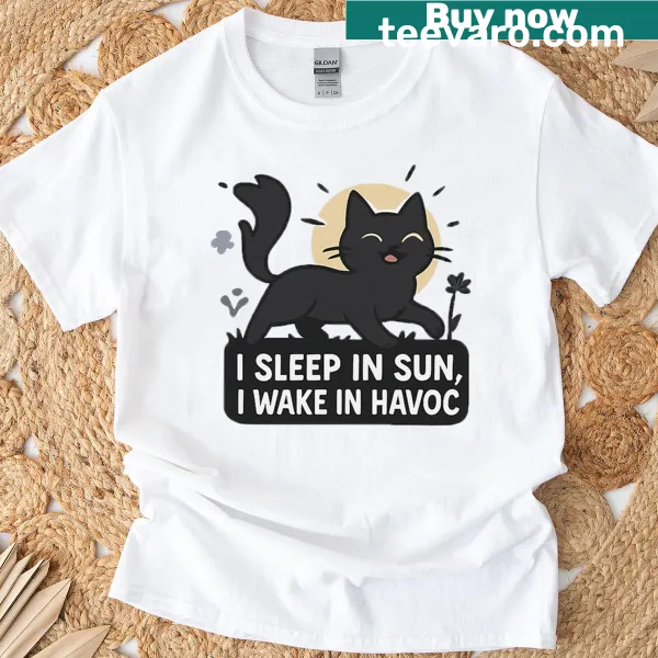 Abstract graphic t-shirt with a sunlit and menacing theme