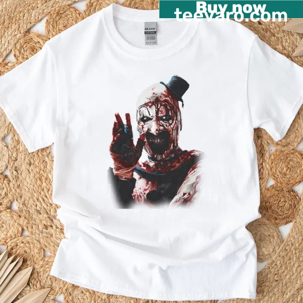 Fan art T-shirt inspired by the horror film Terrifier 2