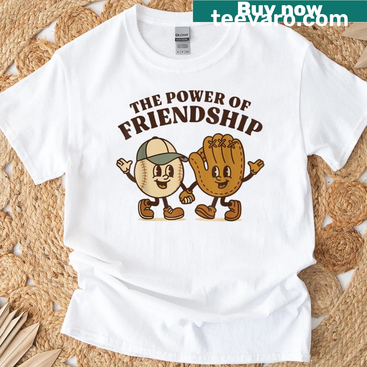 Sentimental T-shirt featuring 'The Power Of Friendship' in elegant typography — on a men's t-shirt
