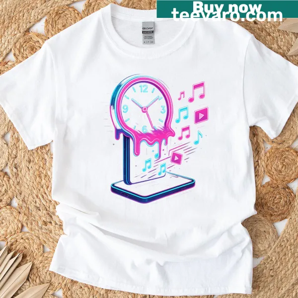 Cartoon graphics inspired by TikTok on an oversized t-shirt