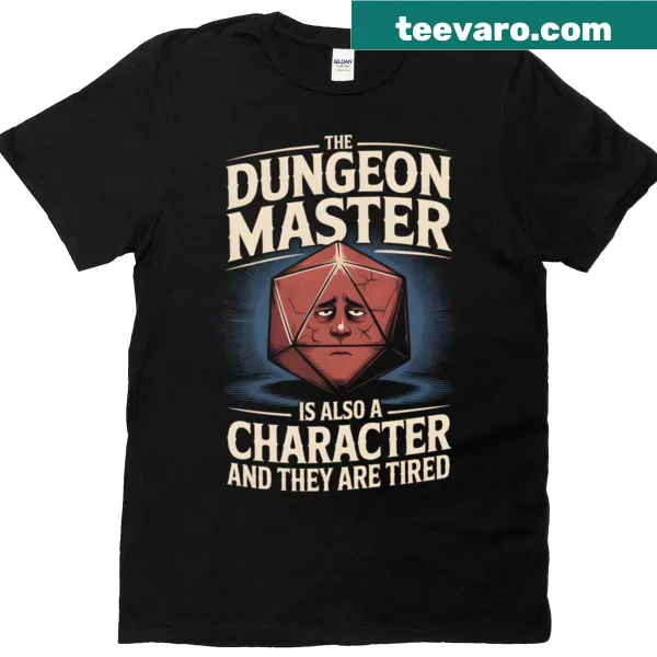 T-shirt featuring the phrase Tired Dungeon Master