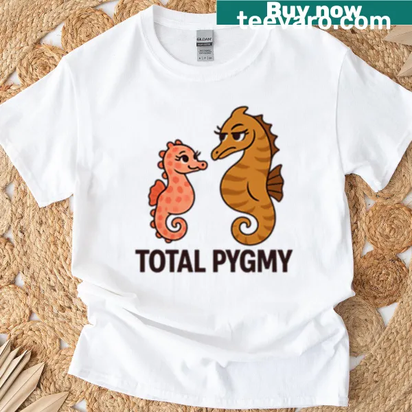 Cute t-shirt featuring an illustration of a pygmy seahorse.