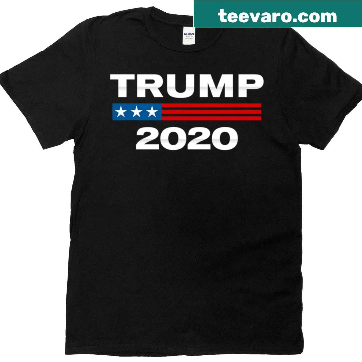 Bold Trump 2020 T-shirt with impactful typography — on a men's t-shirt