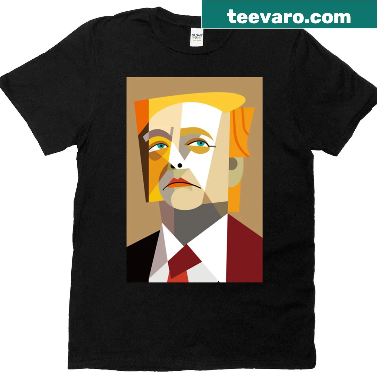 Cuban art style T-shirt featuring political illustration — on a men's t-shirt