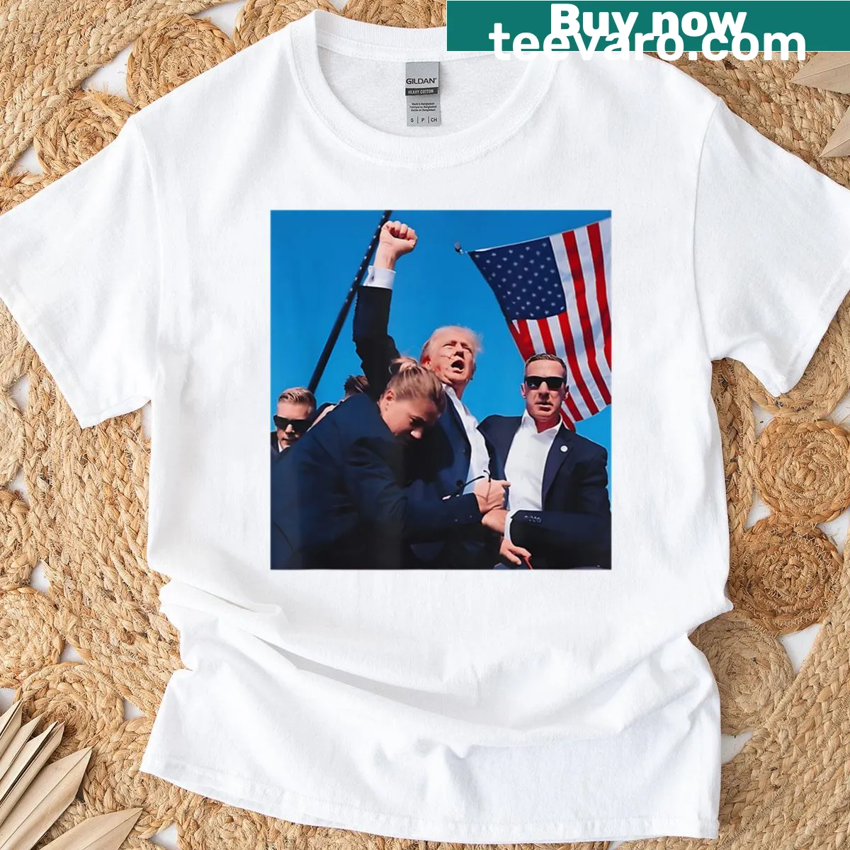 Motivational T-shirt with the phrase 'Fight Fight Fight' — on a men's t-shirt