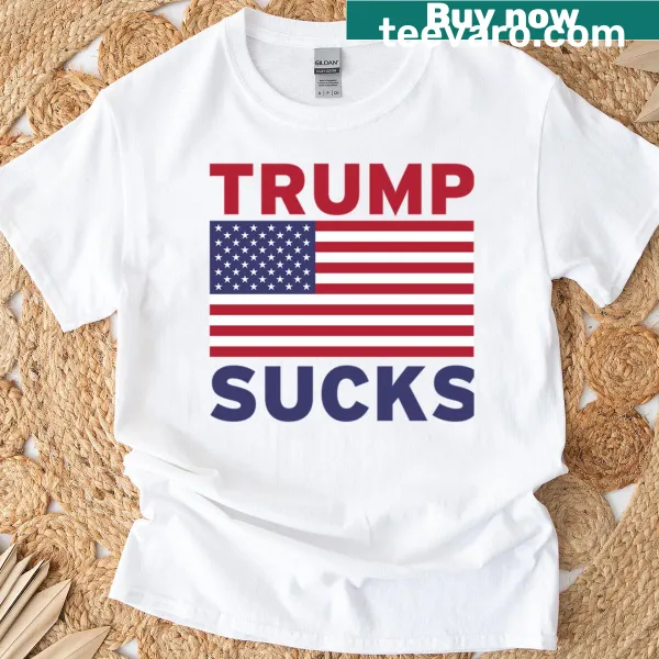 Bold T-shirt with the phrase 'Trump Sucks'