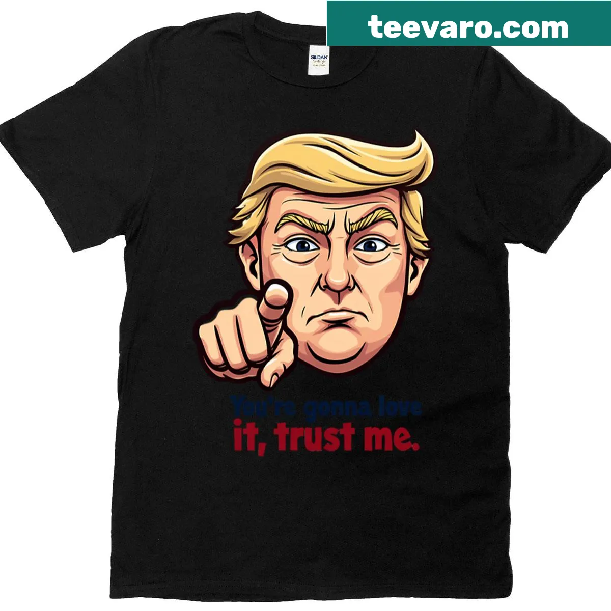 Oversized t-shirt with humorous Trust Me slogan — on a men's t-shirt