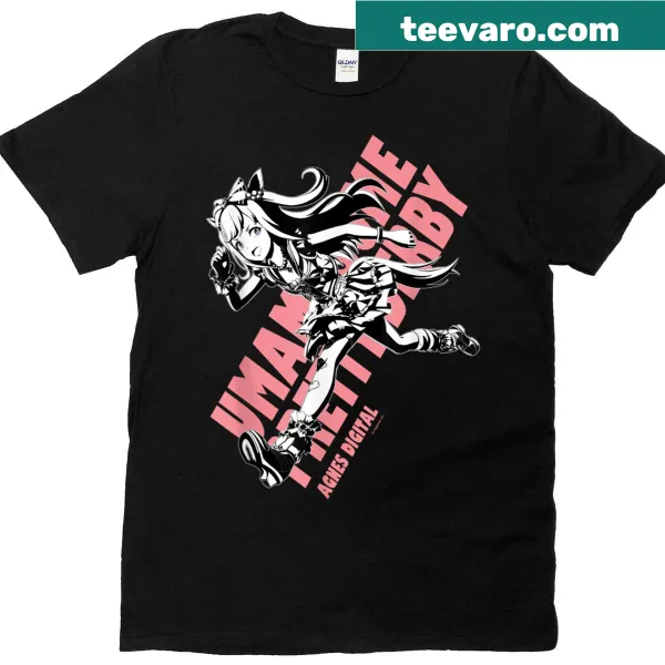 Illustrated Agnes character from Umamusume on a T-shirt