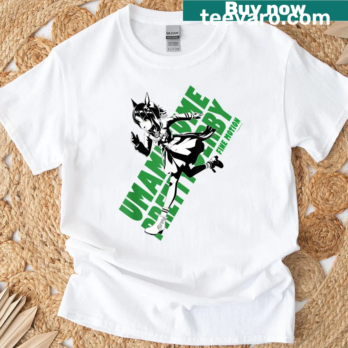 Umamusume Pretty Derby Fine Motion T-shirt featuring dynamic artwork — on a men's t-shirt
