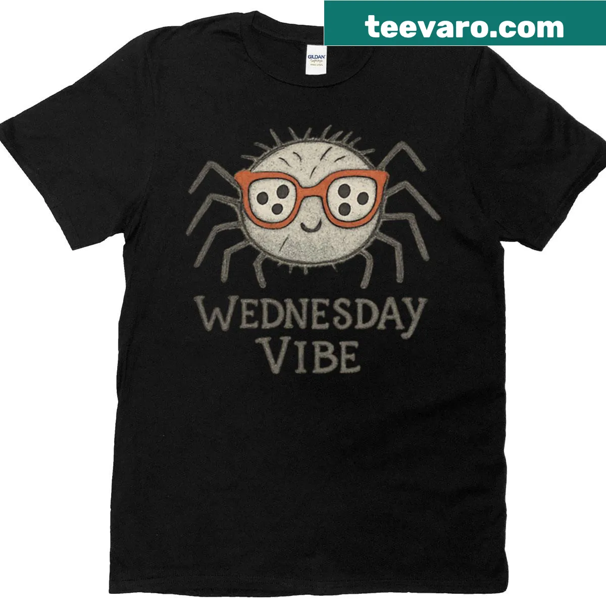 Oversized t-shirt with a minimalist badge reading 'Wednesday Vibe' — on a men's t-shirt