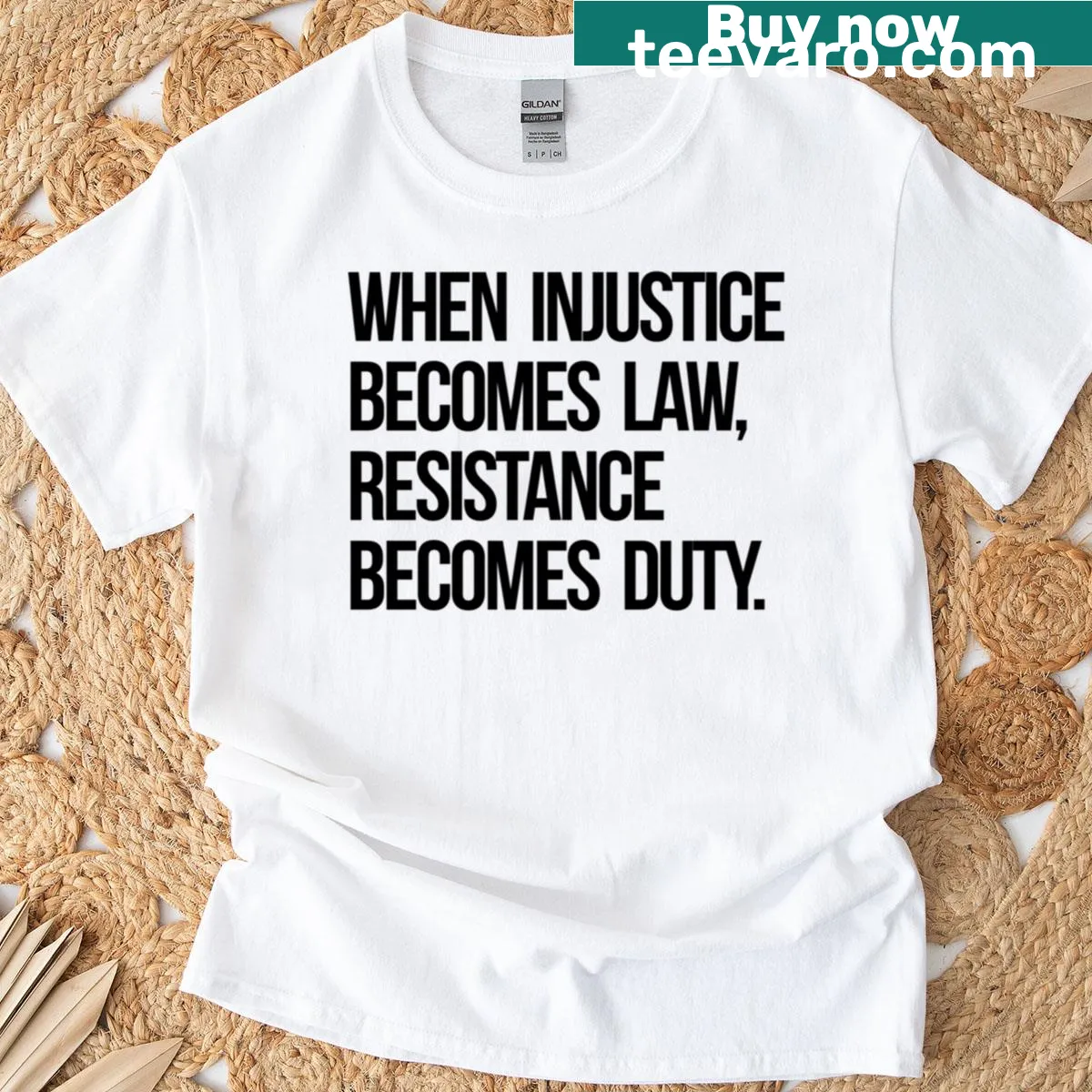 Inspirational t-shirt with a social justice quote — on a men's t-shirt