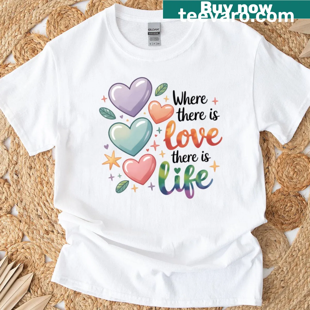 Inspirational typography t-shirt with a love quote — on a men's t-shirt