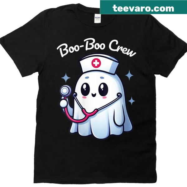 Cute ghost nurse t-shirt with kawaii design for Halloween