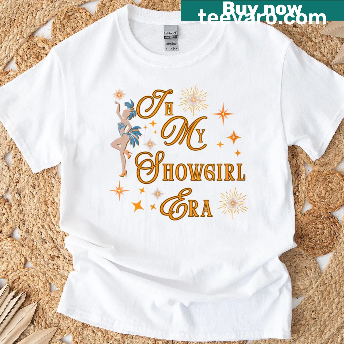 Bold T-shirt with the phrase 'In My Showgirl Era' for music lovers. — on a men's t-shirt