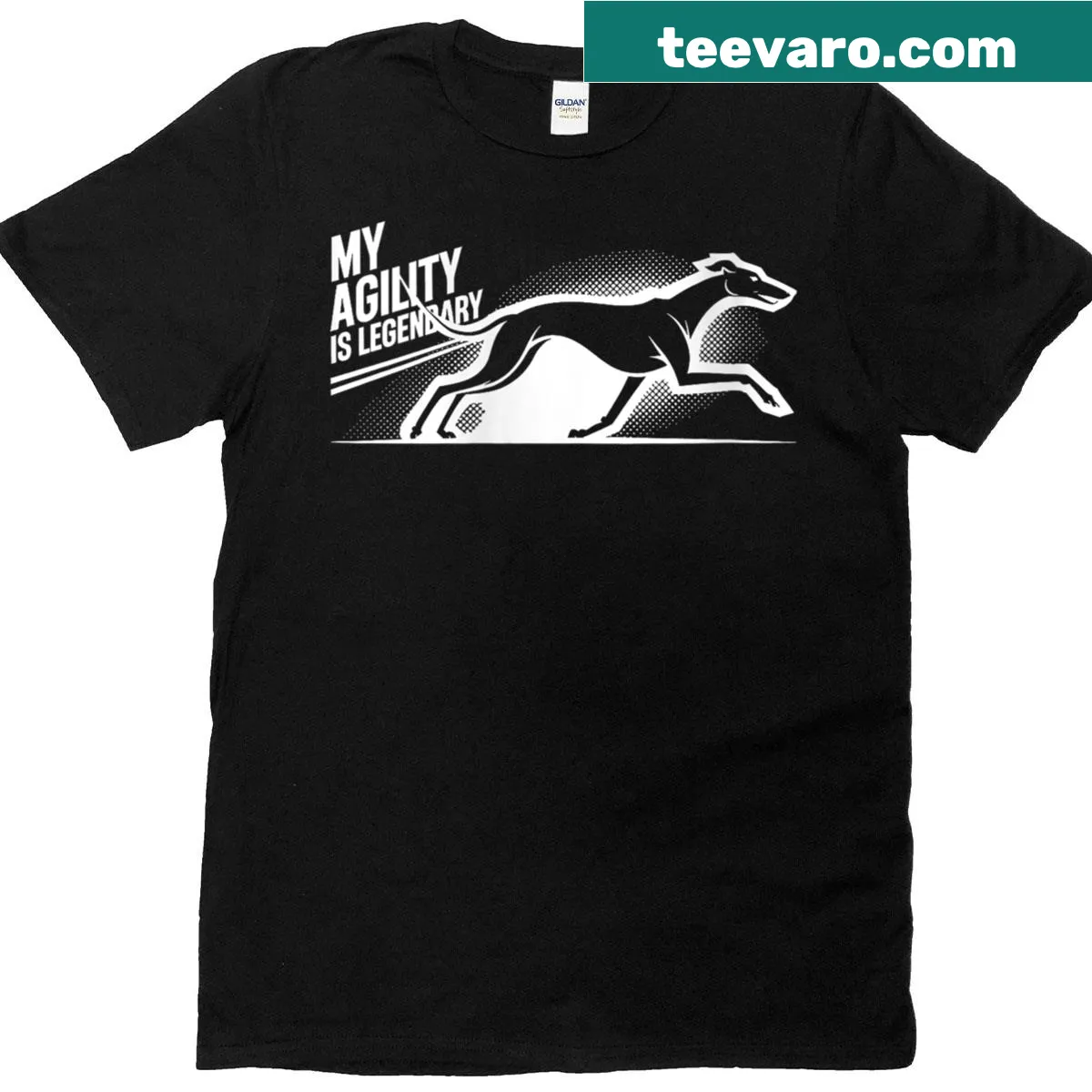 Playful T-shirt with the phrase about legendary agility for ninjas — on a men's t-shirt