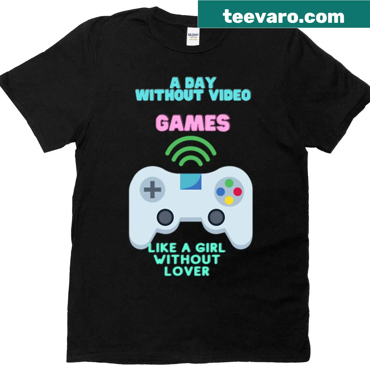 Funny T-shirt with the phrase about days without video games — on a men's t-shirt