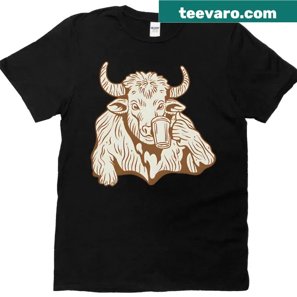 Funny illustration of a relaxed bull on a t-shirt