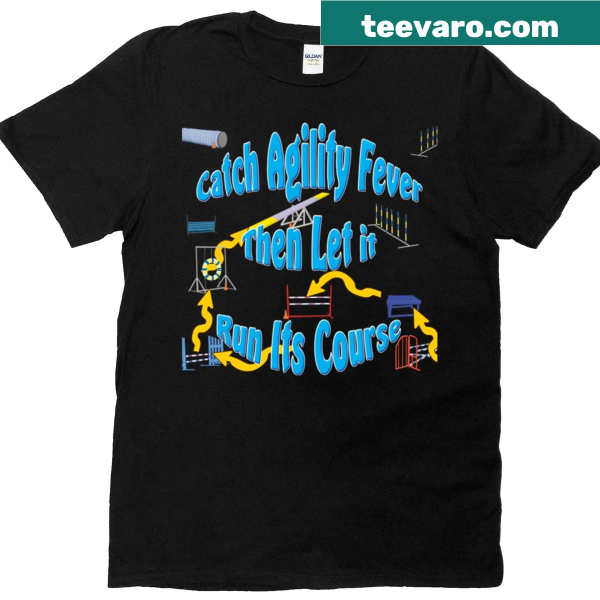Dynamic Agility Fever t-shirt with bold text design — on a men's t-shirt