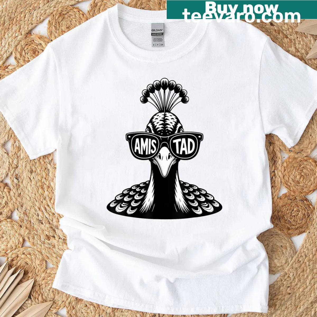 T-shirt featuring Amistad House of Friendship emblem for teachers — on a men's t-shirt