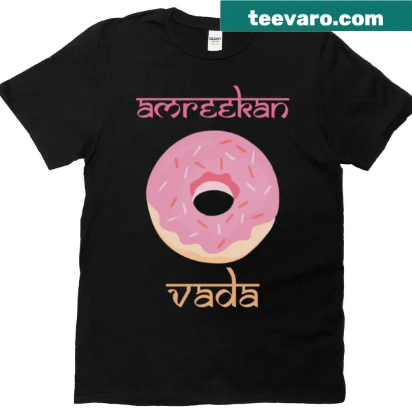 Funny t-shirt featuring a food mashup design of Vada and Donut