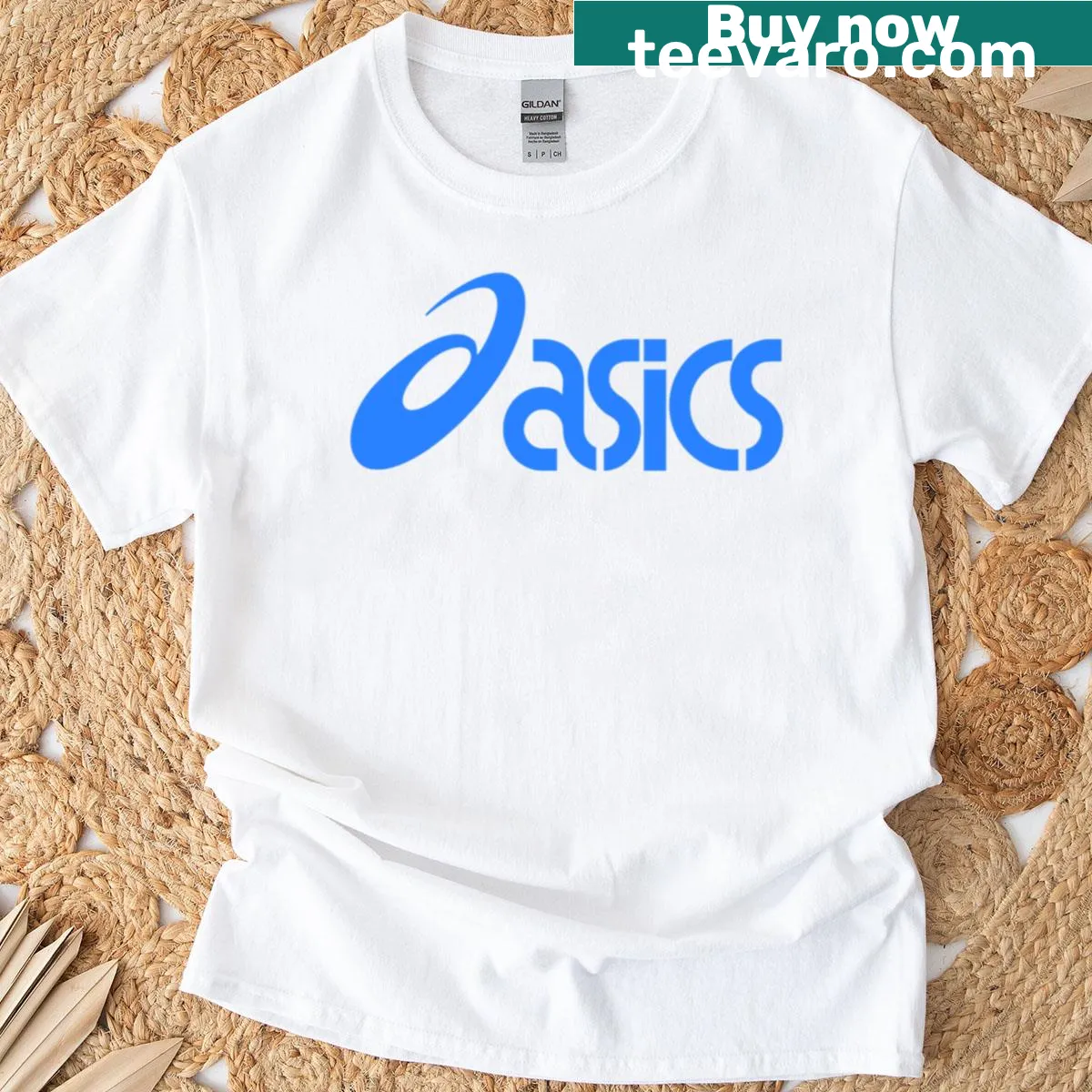 Retro Asics Sportwear T-shirt with vintage running design — on a men's t-shirt