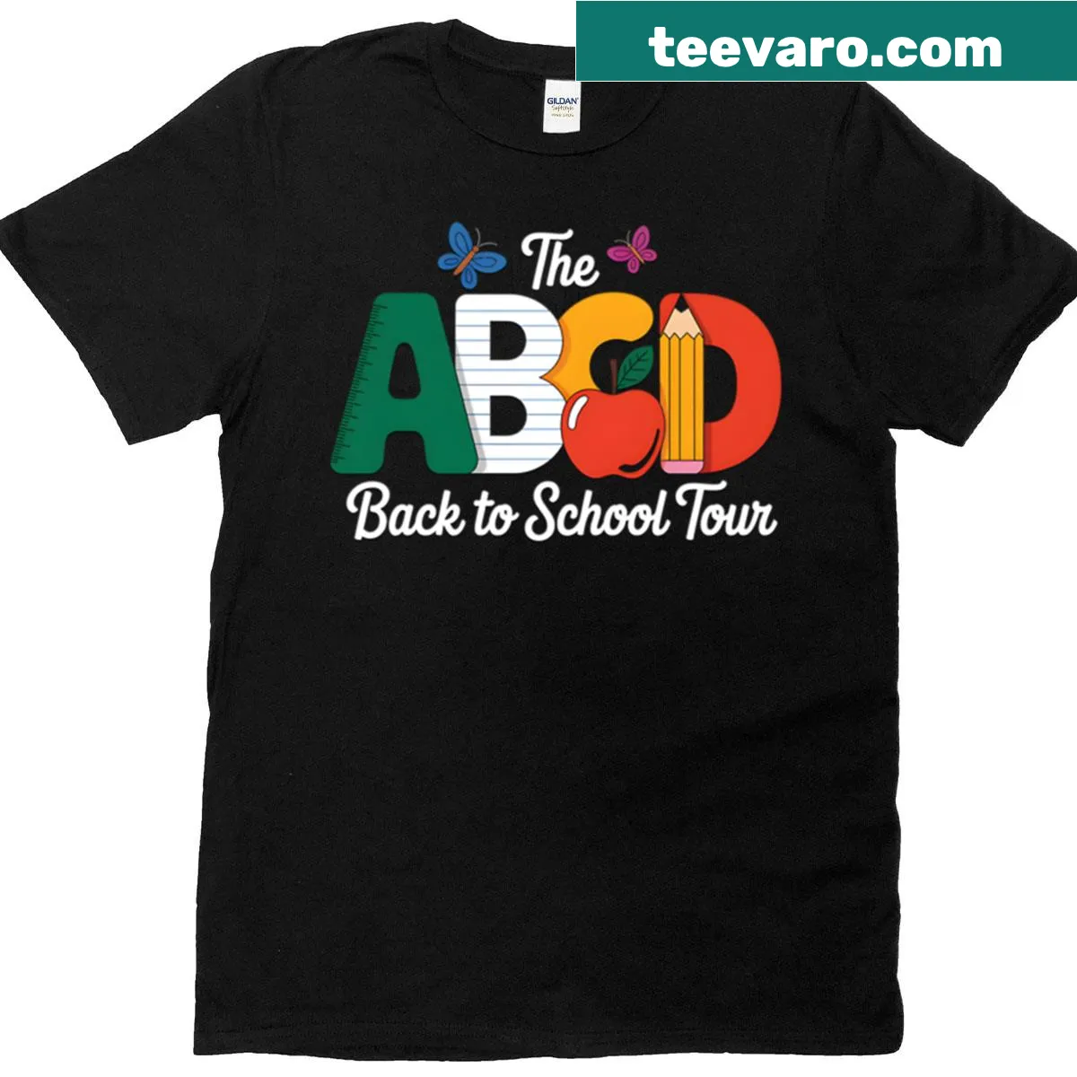 Bold typography T-shirt for back to school tour events — on a men's t-shirt