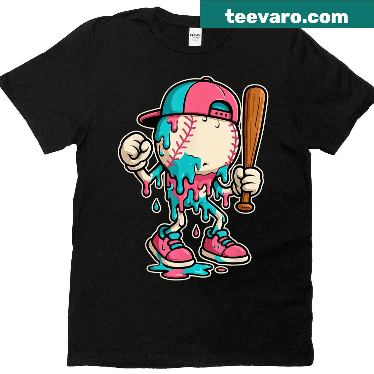 Baseball and ice cream graphic T-shirt for boys — on a men's t-shirt