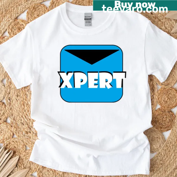 Graphic Beat Saber t-shirt with blue saber design for gamers