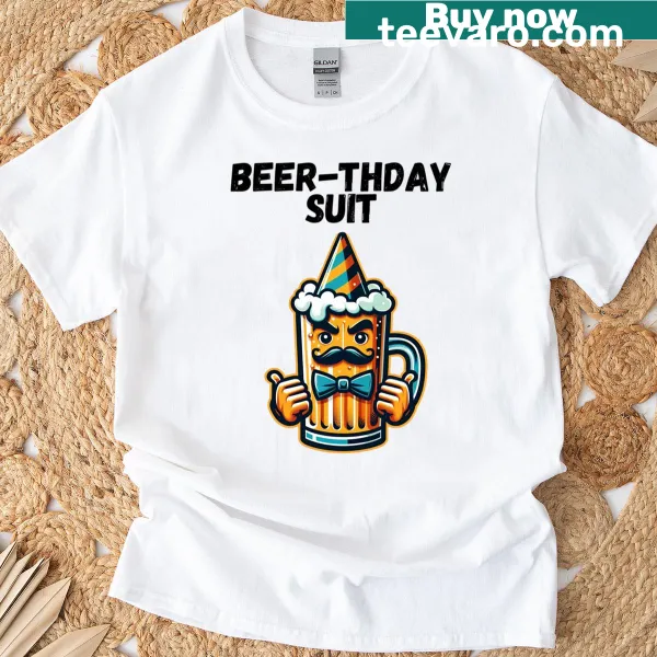 Funny Beer-thai Suit T-shirt with clever alcohol pun design