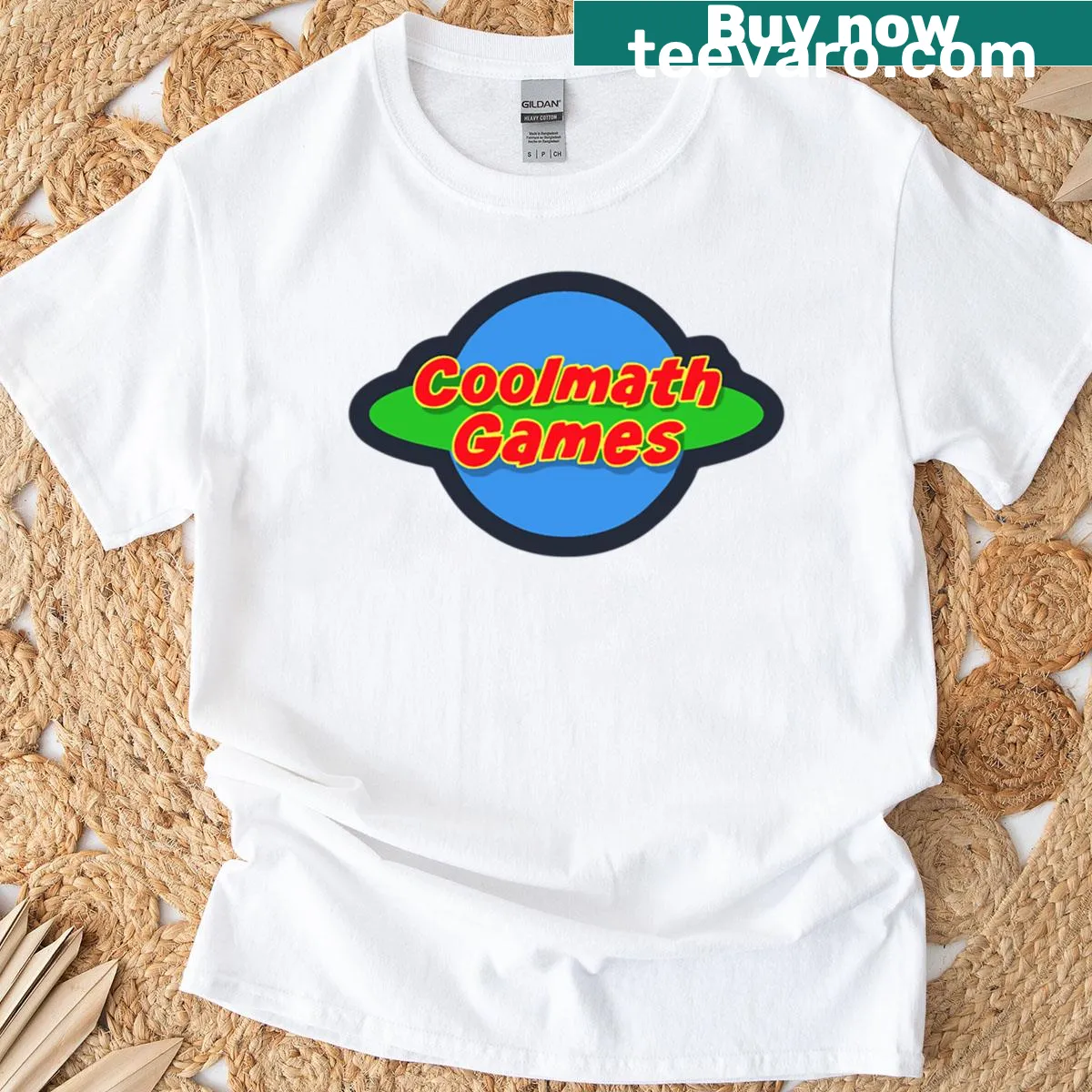 Funny T-shirt featuring Cool Math Games merchandise graphic — on a men's t-shirt