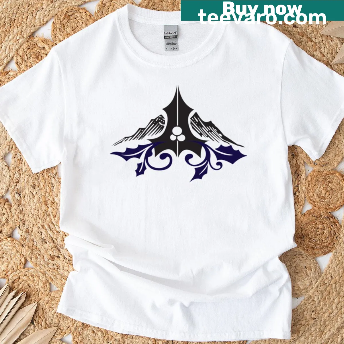 Mount Holly logo t-shirt with minimalist design — on a men's t-shirt