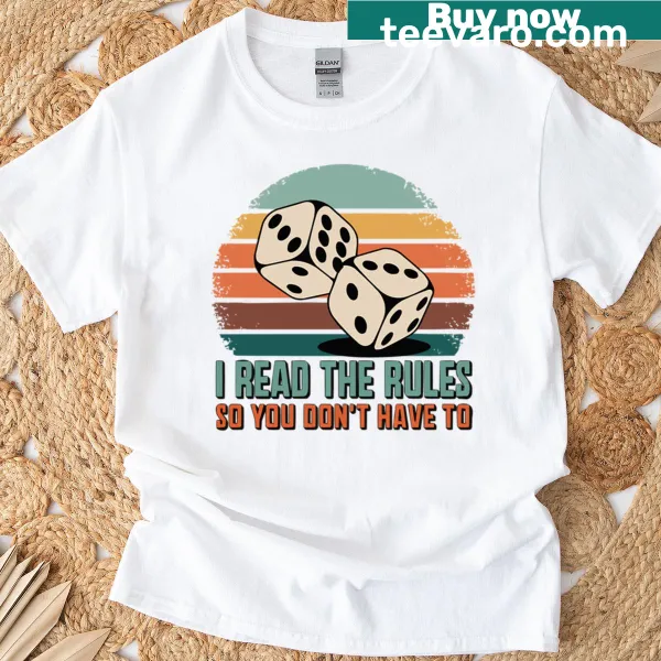 T-shirt with the phrase 'Board Games I Read' in bold typography