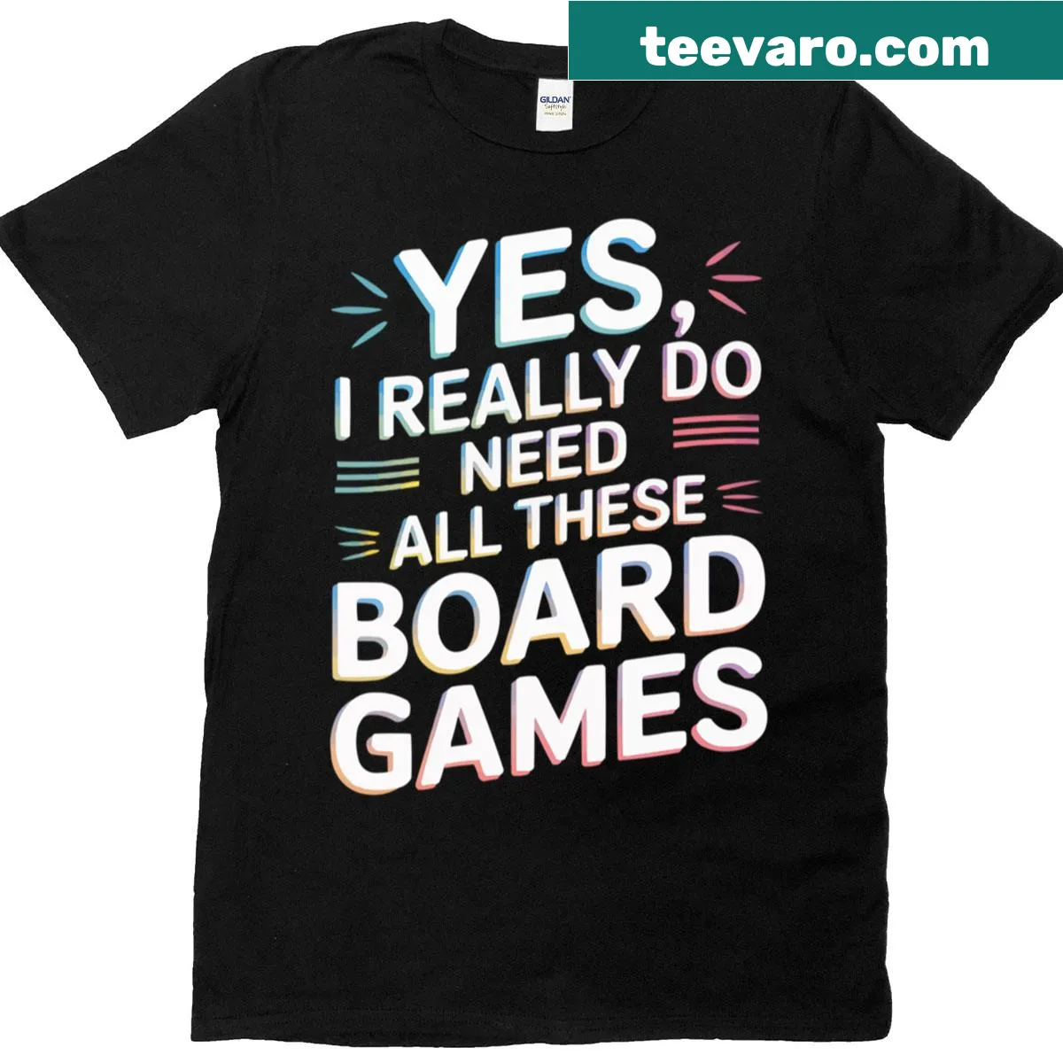 Playful board games t-shirt with engaging text design — on a men's t-shirt