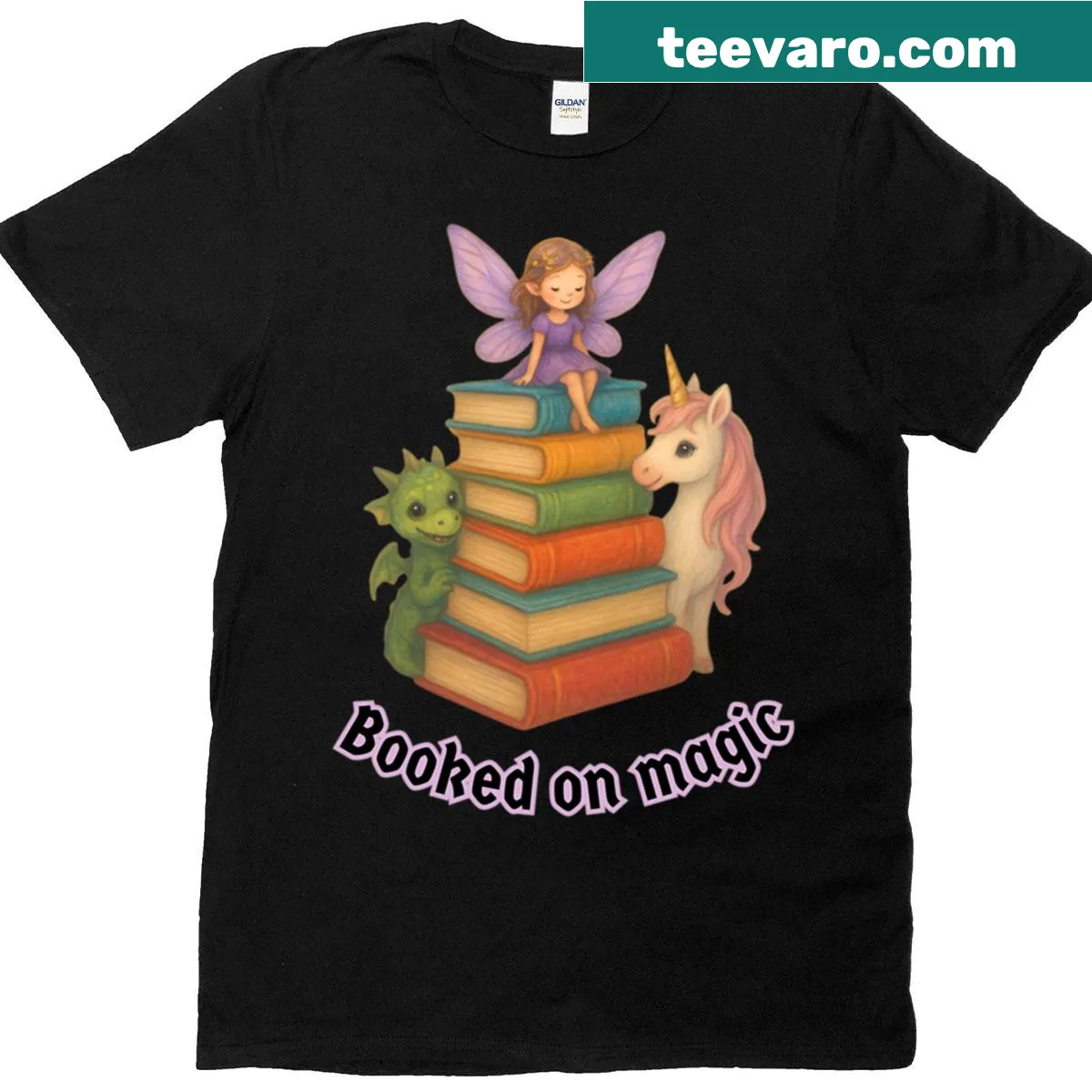 T-shirt with 'Booked On Magic' slogan for fantasy lovers — on a men's t-shirt