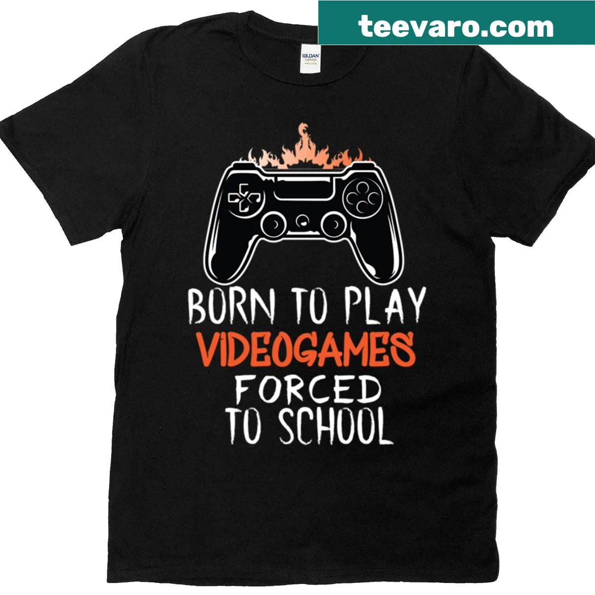 Edgy T-shirt for gamers emphasizing the love for video games over school — on a men's t-shirt