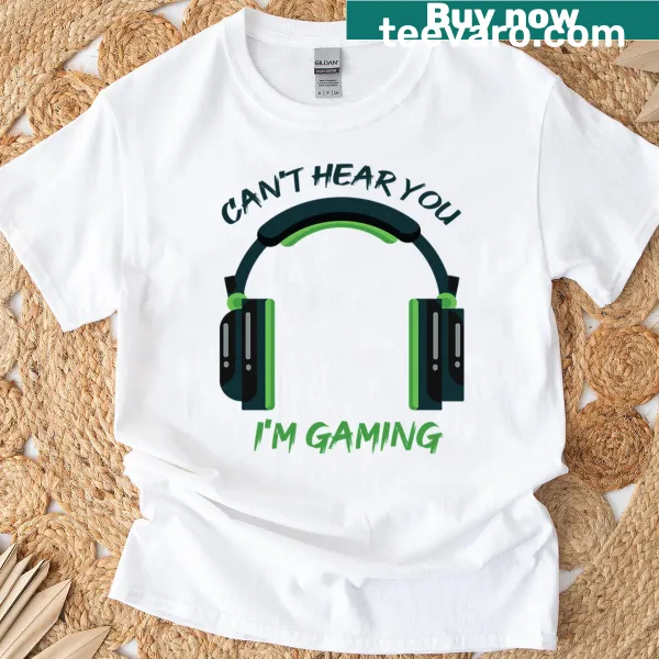 Funny gaming slogan t-shirt with bold text