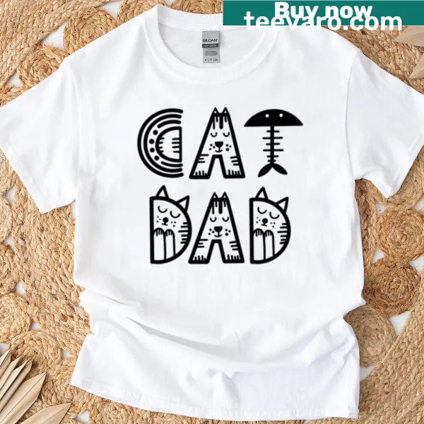 Illustrative design for proud cat dads featuring humorous cat graphics