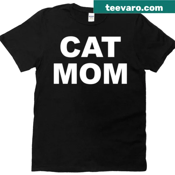 Simple Cat Mom t-shirt with bold text design.